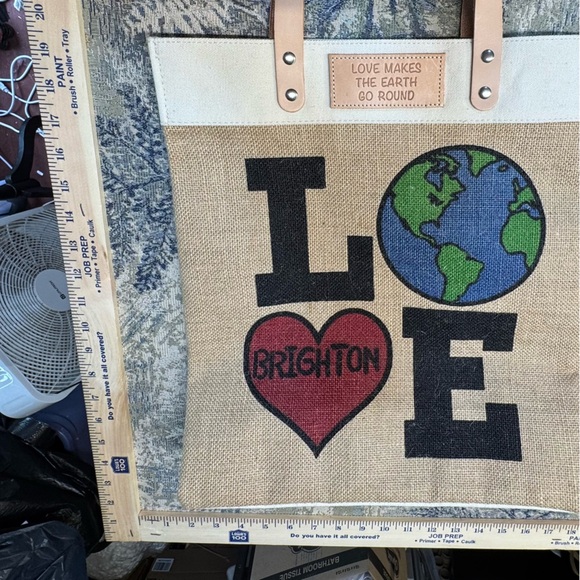 Brighton Limited Edition Jute Tan and Red Love‎ Earth Tote Bag  MSRP $129 - Picture 16 of 16